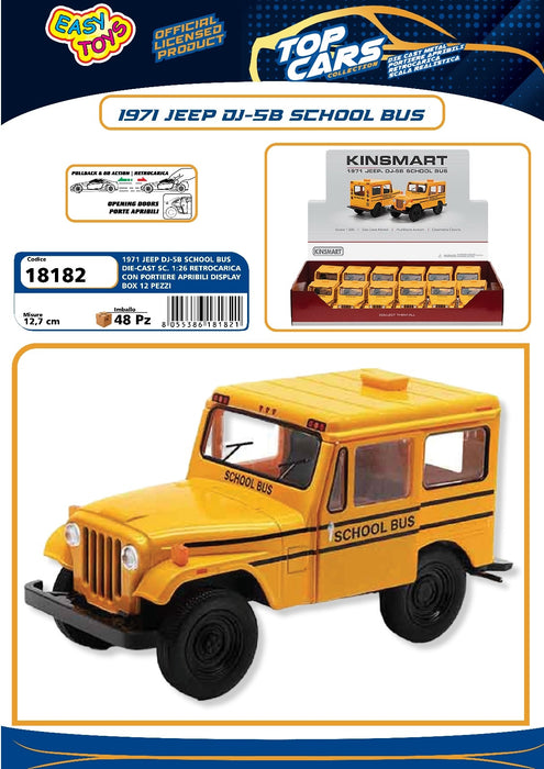 EASY TOYS 1971 JEEP DJ-5B(SCHOOL BUS) DIE CAST 5’’ <RETROCARICA> - Conf. da 1